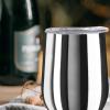 imageOggi Cheers Celebrate Collection Stainless Steel Insulated Wine Tumbler  Gold Sparkle 12oz with clear slider lidSilver Mirror