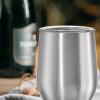 imageOggi Cheers Celebrate Collection Stainless Steel Insulated Wine Tumbler  Gold Sparkle 12oz with clear slider lidSilver Sparkle