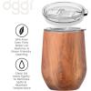 imageOggi Cheers Celebrate Collection Stainless Steel Insulated Wine Tumbler  Gold Sparkle 12oz with clear slider lidWood Grain