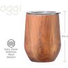 imageOggi Cheers Celebrate Collection Stainless Steel Insulated Wine Tumbler  Gold Sparkle 12oz with clear slider lidWood Grain