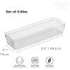 imageOggi Clear Drawer Organizer  3quot X 125quot Set of 6  Ideal for Organizing Kitchen Drawers Office Desk Silverware Kitchen Utensils Cosmetics and Bathrooms3 by 95 set of 6