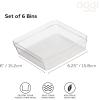 imageOggi Clear Drawer Organizer  3quot X 125quot Set of 6  Ideal for Organizing Kitchen Drawers Office Desk Silverware Kitchen Utensils Cosmetics and Bathrooms6 by 625 set of 6