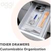 imageOggi Clear Drawer Organizer  3quot X 125quot Set of 6  Ideal for Organizing Kitchen Drawers Office Desk Silverware Kitchen Utensils Cosmetics and Bathrooms3 by 125 set of 6