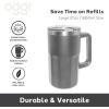 imageOggi Insulated Beer Mug with Handle  Ideal Large Stein Insulated Mug Beverage Glass Beverage Mugs Beer Glasses Beer Glass with Handles Large Stein Oktoberfest  27oz  08ltGray