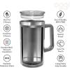 imageOggi Insulated Beer Mug with Handle  Ideal Large Stein Insulated Mug Beverage Glass Beverage Mugs Beer Glasses Beer Glass with Handles Large Stein Oktoberfest  27oz  08ltGray