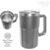 imageOggi Insulated Beer Mug with Handle  Ideal Large Stein Insulated Mug Beverage Glass Beverage Mugs Beer Glasses Beer Glass with Handles Large Stein Oktoberfest  27oz  08ltGray