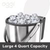 imageOggi Insulated Ice Bucket 4 Quart  38 L Stainless Steel Black4Quart Stainless Steel Bucket with Ice Scoop