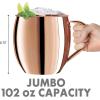 imageOggi Jumbo Stainless Steel Moscow Mule Mug 102oz Copper Plated Moscow Mule Cup Cocktail Cart ampamp Home Bar Accessories Moscow Mule Mugs Make Great Gifts