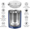 imageOggi Rocks Celebrate Collection Stainless Steel Insulated Tumbler  White Gold Marble 10 oz with clear slider lidBlue