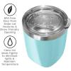 imageOggi Rocks Celebrate Collection Stainless Steel Insulated Tumbler  White Gold Marble 10 oz with clear slider lidBlue Sky