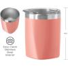 imageOggi Rocks Celebrate Collection Stainless Steel Insulated Tumbler  White Gold Marble 10 oz with clear slider lidCoral