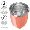 imageOggi Rocks Celebrate Collection Stainless Steel Insulated Tumbler  White Gold Marble 10 oz with clear slider lidCoral