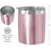 imageOggi Rocks Celebrate Collection Stainless Steel Insulated Tumbler  White Gold Marble 10 oz with clear slider lidPink Sparkle