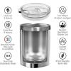 imageOggi Rocks Celebrate Collection Stainless Steel Insulated Tumbler  White Gold Marble 10 oz with clear slider lidSilver Mirror