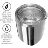 imageOggi Rocks Celebrate Collection Stainless Steel Insulated Tumbler  White Gold Marble 10 oz with clear slider lidSilver Mirror