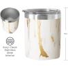 imageOggi Rocks Celebrate Collection Stainless Steel Insulated Tumbler  White Gold Marble 10 oz with clear slider lidWhite Gold Marble