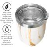 imageOggi Rocks Celebrate Collection Stainless Steel Insulated Tumbler  White Gold Marble 10 oz with clear slider lidWhite Gold Marble
