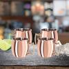 imageOggi Set of 2 Hammered Stainless Steel Moscow Mule Mugs 18oz Copper Plated Moscow Mule Cups wEZGrip Handle Cocktail Cart ampamp Home Bar Accessories Great Kitchen Gifts2 oz Shot Set of 4