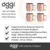 imageOggi Set of 2 Hammered Stainless Steel Moscow Mule Mugs 18oz Copper Plated Moscow Mule Cups wEZGrip Handle Cocktail Cart ampamp Home Bar Accessories Great Kitchen Gifts2 oz Shot Set of 4