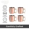 imageOggi Set of 2 Hammered Stainless Steel Moscow Mule Mugs 18oz Copper Plated Moscow Mule Cups wEZGrip Handle Cocktail Cart ampamp Home Bar Accessories Great Kitchen Gifts2 oz Shot Set of 4