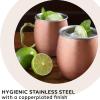 imageOggi Set of 2 Hammered Stainless Steel Moscow Mule Mugs 18oz Copper Plated Moscow Mule Cups wEZGrip Handle Cocktail Cart ampamp Home Bar Accessories Great Kitchen Gifts20 oz Classic Set of2