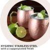 imageOggi Set of 2 Hammered Stainless Steel Moscow Mule Mugs 18oz Copper Plated Moscow Mule Cups wEZGrip Handle Cocktail Cart ampamp Home Bar Accessories Great Kitchen Gifts18 oz Hammered Set of 2