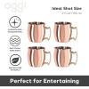 imageOggi Set of 2 Hammered Stainless Steel Moscow Mule Mugs 18oz Copper Plated Moscow Mule Cups wEZGrip Handle Cocktail Cart ampamp Home Bar Accessories Great Kitchen Gifts2 oz Shot Set of 4
