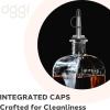 imageOggi Set of 2 Stainless Steel Classic Bottle Pourers with Tapered Spout  Liquor Pourers with Rubber Dust Caps Bar Accessories Bartender Kit Bottle Pour Spout