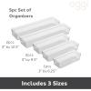 imageOggi Set of 3 Clear Drawer Organizers  1 6x625 1 625x925 1 625x1575  Ideal for Organizing Kitchen Drawers Office Desk Silverware Kitchen Utensils Cosmetics and BathroomsSet of 5