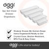 imageOggi Set of 3 Clear Drawer Organizers  1 6x625 1 625x925 1 625x1575  Ideal for Organizing Kitchen Drawers Office Desk Silverware Kitchen Utensils Cosmetics and BathroomsSet of 5