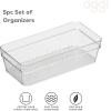 imageOggi Set of 3 Clear Drawer Organizers  1 6x625 1 625x925 1 625x1575  Ideal for Organizing Kitchen Drawers Office Desk Silverware Kitchen Utensils Cosmetics and BathroomsSet of 5