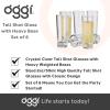 imageOggi Shot Glasses wHeavy Base Set 6  Real Glass Shot Glass Set Cool ampamp Classic Design Ideal Groomsmen Gifts Tequila Shot Glasses Bachelor Party Favors for Men  15oz  44mlClear