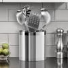 imageOggi Stainless Steel Jumbo Utensil Holder  7quot Utensil Caddy Weighted Base for Stability  Extra Large Utensil Crock and Countertop Utensil Organizer Charcoal 72111Stainless Steel  7