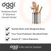 imageOggi Stainless Steel Jumbo Utensil Holder  7quot Utensil Caddy Weighted Base for Stability  Extra Large Utensil Crock and Countertop Utensil Organizer Charcoal 72111Stainless Steel  5