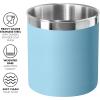 imageOggi Stainless Steel Jumbo Utensil Holder  7quot Utensil Caddy Weighted Base for Stability  Extra Large Utensil Crock and Countertop Utensil Organizer Charcoal 72111Turquoise  7