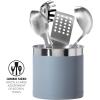 imageOggi Stainless Steel Jumbo Utensil Holder  7quot Utensil Caddy Weighted Base for Stability  Extra Large Utensil Crock and Countertop Utensil Organizer Charcoal 72111Charcoal
