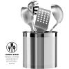 imageOggi Stainless Steel Jumbo Utensil Holder  7quot Utensil Caddy Weighted Base for Stability  Extra Large Utensil Crock and Countertop Utensil Organizer Charcoal 72111Stainless Steel  7