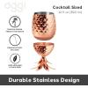 imageOggi Stainless Steel Pineapple Cup with Stand ampamp Lid 12oz Copper Plated Metal Pineapple Bar Accessories for Summer Cocktail Cups Make Great Drinking Gifts