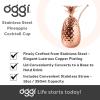 imageOggi Stainless Steel Pineapple Cup with Stand ampamp Lid 12oz Copper Plated Metal Pineapple Bar Accessories for Summer Cocktail Cups Make Great Drinking Gifts