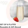 imageOggi Unbreakable Champagne Flutes Set 6  Elegant Reusable Plastic Wine Cups Stemless Wine Glass Flute Design Shatterproof Plastic Ideal for Indoor and Outdoor Use Recyclable  9oz  265mlClear