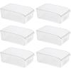 imageOggi 6 Pack of Clear Plastic FridgePantry Bins with Fingergrip Handles 12quot x 775quot x 35quot8Inch Deep Bin set of 6