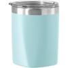imageOggi Rocks Celebrate Collection Stainless Steel Insulated Tumbler  White Gold Marble 10 oz with clear slider lidBlue Sky
