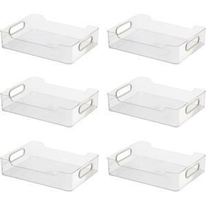 imageOggi CabinetDrawer Storage Bin  14quot x 5quot Set of 6 ClearGray Ideal for Kitchen Organization Pantry Storage Fridge Organizing12 x 875 set of 6