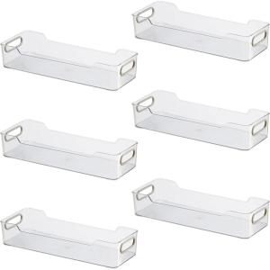 imageOggi CabinetDrawer Storage Bin  14quot x 5quot Set of 6 ClearGray Ideal for Kitchen Organization Pantry Storage Fridge Organizing14 x 5 set of 6