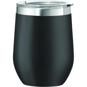 imageOggi Cheers Celebrate Collection Stainless Steel Insulated Wine Tumbler  Gold Sparkle 12oz with clear slider lidBlack