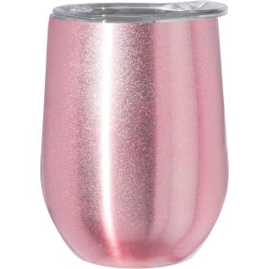 imageOggi Cheers Celebrate Collection Stainless Steel Insulated Wine Tumbler  Gold Sparkle 12oz with clear slider lidPink Sparkle