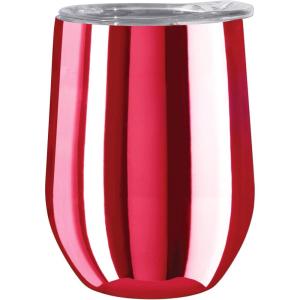 imageOggi Cheers Celebrate Collection Stainless Steel Insulated Wine Tumbler  Gold Sparkle 12oz with clear slider lidRed Mirror