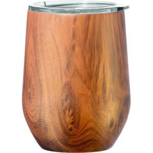 imageOggi Cheers Celebrate Collection Stainless Steel Insulated Wine Tumbler  Gold Sparkle 12oz with clear slider lidWood Grain