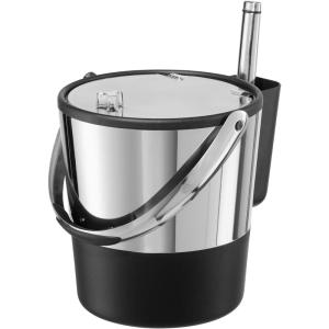 imageOggi Insulated Ice Bucket 4 Quart  38 L Stainless Steel Black4Quart Stainless Steel Bucket with Ice Scoop