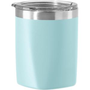 imageOggi Rocks Celebrate Collection Stainless Steel Insulated Tumbler  White Gold Marble 10 oz with clear slider lidBlue Sky
